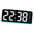thumbnail image 4 of Reloj despertador digital con luz ambiental, moderno, fácil de usar, con pantalla semanal, multifuncional, para dormitorio, sala de estar, dormitorio, Luz azul, 4 of 8
