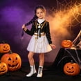 thumbnail image 3 of G'irl's Halloween Cosplay Costume, Pop Singer Costume, Sequin Jackets Skirts with Purple Braid for Birthday Party, 3 of 5