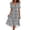Gray, variant on Summer Dresses for Women 2026 Elegant Floral Print Chiffon Midi Dress Short Sleeve Ruffle Hem Cocktail Prom Dress V Neck Boho Beach Vacation Sundress Mint Green L