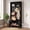 Black, variant on 70.8 Inch Hall Tree with Bench and Shoe Storage, 3-In-1 Entryway Coat Rack with 4 Hooks, Slim Wooden Organizer for Mudroom Hallway Bedroom Modern Decor (Black)