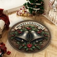 thumbnail image 6 of Btomtd 24" Round Christmas Area Rug for Living Room, Holiday Theme Decor Floor Mat and Carpet for Coffee Table, Household Bedroom Sofa Doormat, A-M, 6 of 6