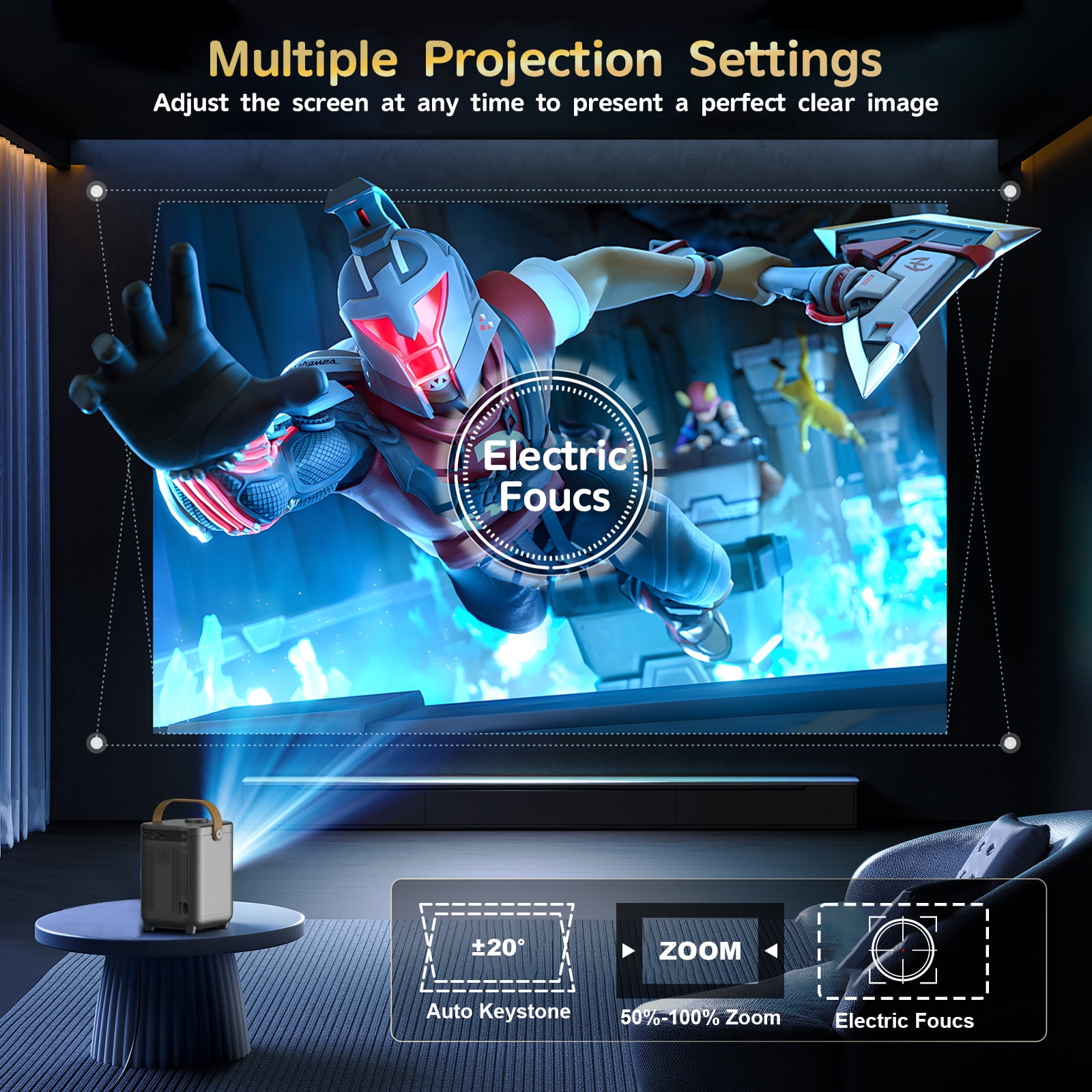 Electric-Focus] DR. J Professional 1080P Projector with WiFi