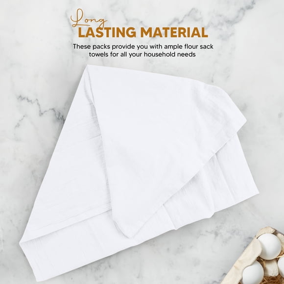 SUTENGDA 12 & 24 Pack - 28 x 28 Inches Flour Sack Towels 100% Cotton Cleaning & Drying Tea Towels - Highly Absorbent Dish Towels