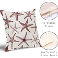 thumbnail image 6 of Burgundy Red Starfish Pillow Covers 20X20 Inch Set of 2 Beach Ocean Coastal Decorative Square Pillow Cases Summer Nautical Cotton Linen Cushion Case Home Decor for Sofa Couch Bedroom Outdoor, 6 of 6