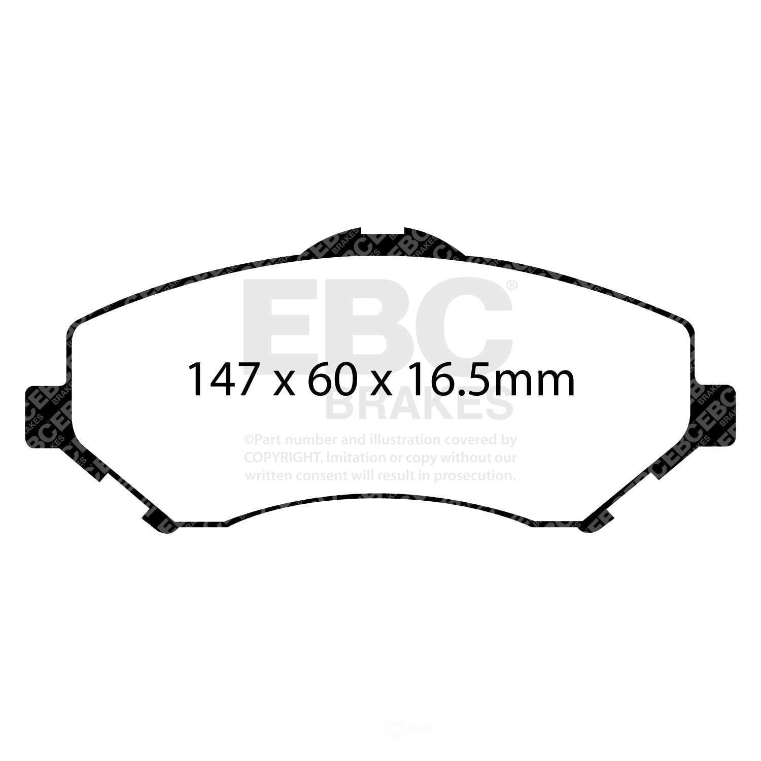 UD1273/ EBC OE Brake Pads Fits select: 2015-2019,2021 JEEP WRANGLER UNLIMITED