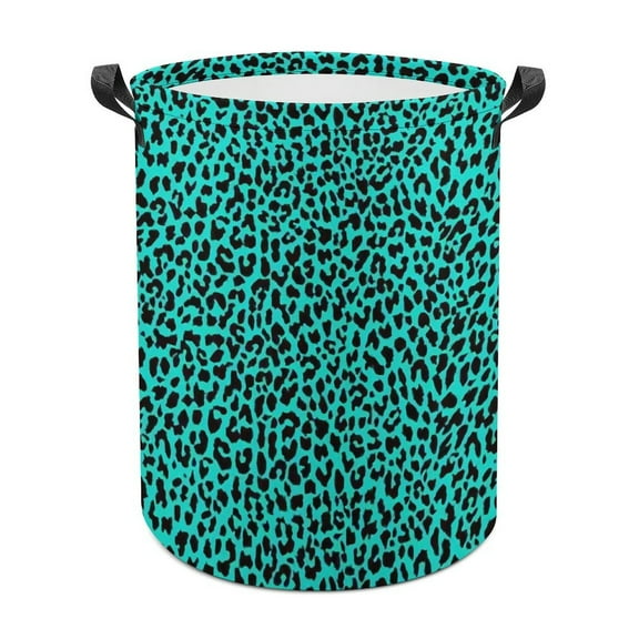 Leopard Spots Laundry Bag, Collapsible Round Laundry Hamper with Handle, Laundry Basket for Clothes, Toys, Extra Tall Washing Bin for Home Storage