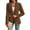 Brown, variant on Women'S V Neck Blazer Double Breasted Long Sleeved Lapel Blazer Workplace Business Work Suit Brown XXL
