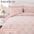 thumbnail image 4 of Amberspace Diamond Bow Design 7-piece Bed in a Bag Comforter Set with Sheets,Pink,Full, 4 of 7