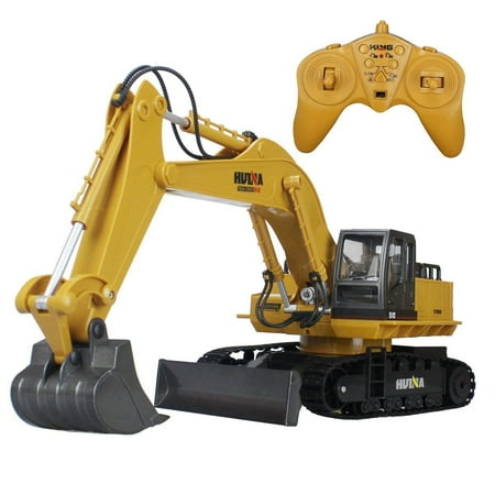 Huina 1310 2.4Ghz Alloy 11 Channel Crawler Full-Function Excavator, Radio Remote Control Construction Truck R/C