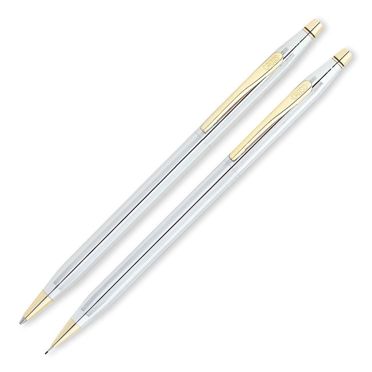 Cross Classic Century Ballpoint Pen & Pencil Set, Chrome/23kt. Gold