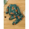 thumbnail image 2 of ZAXARRA Toddler Baby Boys Fall Pants Sets Long Sleeve Pattern Print Sweatshirt Tops and Drawstring Pants Sets, 2 of 7