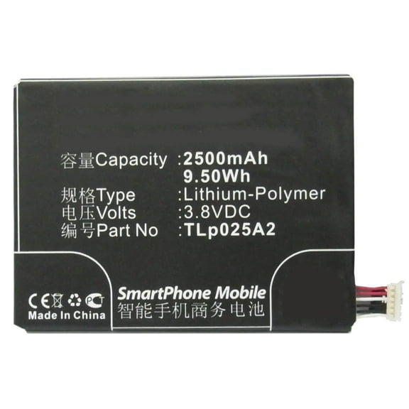 Batteries N Accessories BNA-WB-P3043 Cell Phone Battery - Li-Pol, 3.8V, 2500 mAh, Ultra High Capacity Battery - Replacement for Alcatel CAC2500013C2 Battery