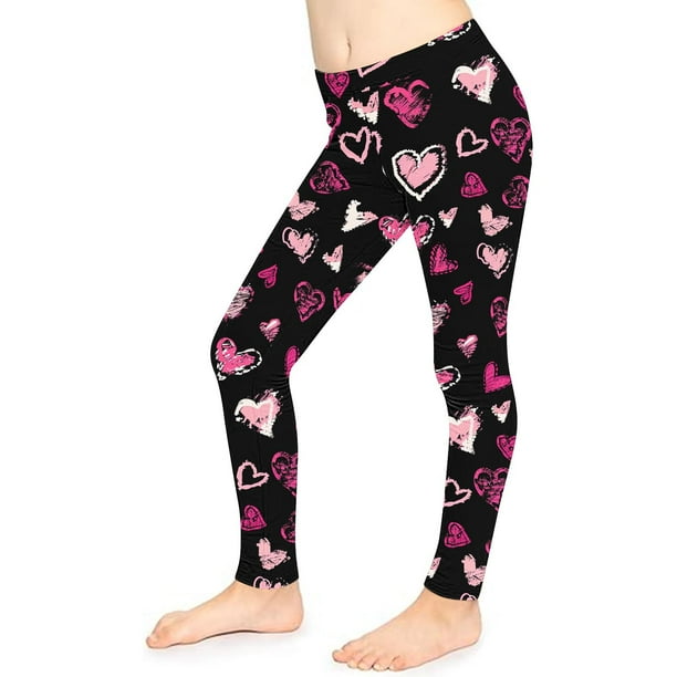 Odeerbi 3-8 Años Niñas Leggings Día de San Valentín Mallas Elásticas Pantalones de Verano Cintura Alta Panty Suave
