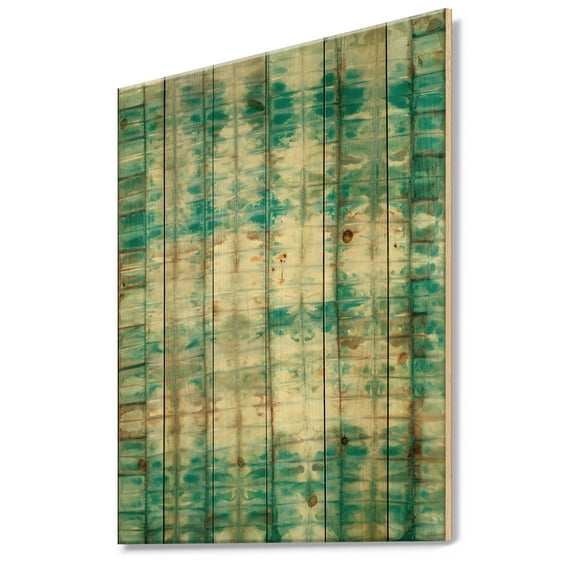 Designart 'Blue diamonds minimal geometric II' Transitional Print on Natural Pine Wood