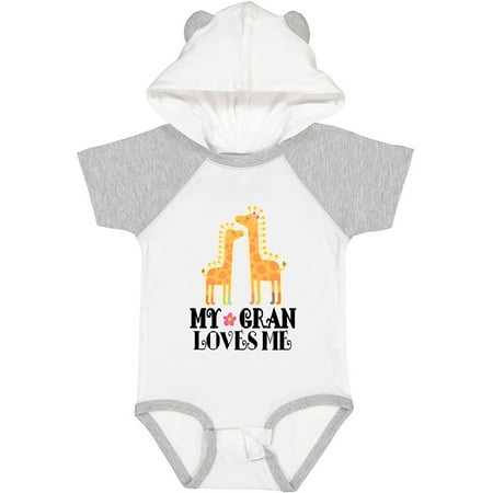 

Inktastic My Gran Loves Me Giraffe Gift Baby Girl Bodysuit