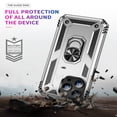 thumbnail image 4 of ELEHOLD Hybrid Rugged Case for iPhone 16 Pro Max Full Body Protection with Metal Magnetic 360° Rotating Ring Holder Kickstand Shockproof Heavy Duty Case for iPhone 16 Pro Max,Silver, 4 of 6
