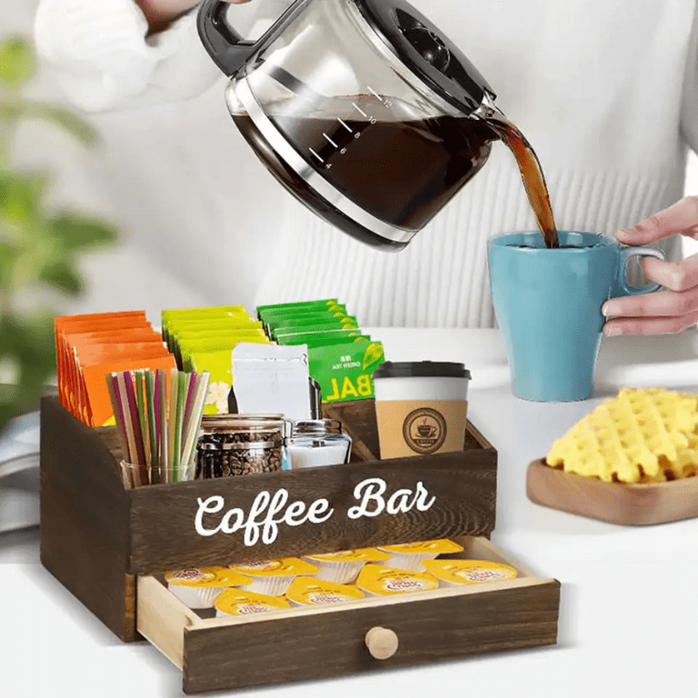  Coffee Bar Accessories and Organizer Countertop, Coffee Station  Organizer for Coffee Bar Decor, Coffee Table for Coffee Bar Organizer  Desktop Printer Stand, Wood Counter shelf for Kitchen Office Home : Home