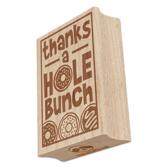 Thanks a Hole Whole Bunch Donut Rectangle Rubber Stamp Stamping Scrapbooking Crafting - Small 1.7in