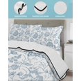 thumbnail image 4 of Light Blue Farmhouse Queen Size Down Alternative Comforter, Lightweight Comforter Quilt Bedding Set with Pillow Shams Retro Botanical Plant Fruit Leaf All Seasons Bed Comforter Duvet Insert 90"x96", 4 of 7