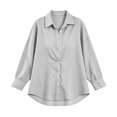 thumbnail image 4 of Odbmxy Collared Womens Shirt Long Sleeve Fall Striped Button Down Tie Back Casual Blouse Women Vacation Regular, 4 of 9