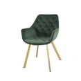 thumbnail image 4 of Topline Home Furnishings Dining Arm Chair, Velvet & Gold, 4 of 6