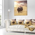 thumbnail image 3 of Designart Giant Rhino under Bright Sky - African Wall Throw Pillow - 18x18, 3 of 5