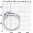 thumbnail image 2 of High polished (no plating) Stainless Steel Ring with Top Grade Crystal in Tanzanite for Women Tanzanite Stone Color Style TK181 Size 7, 2 of 7
