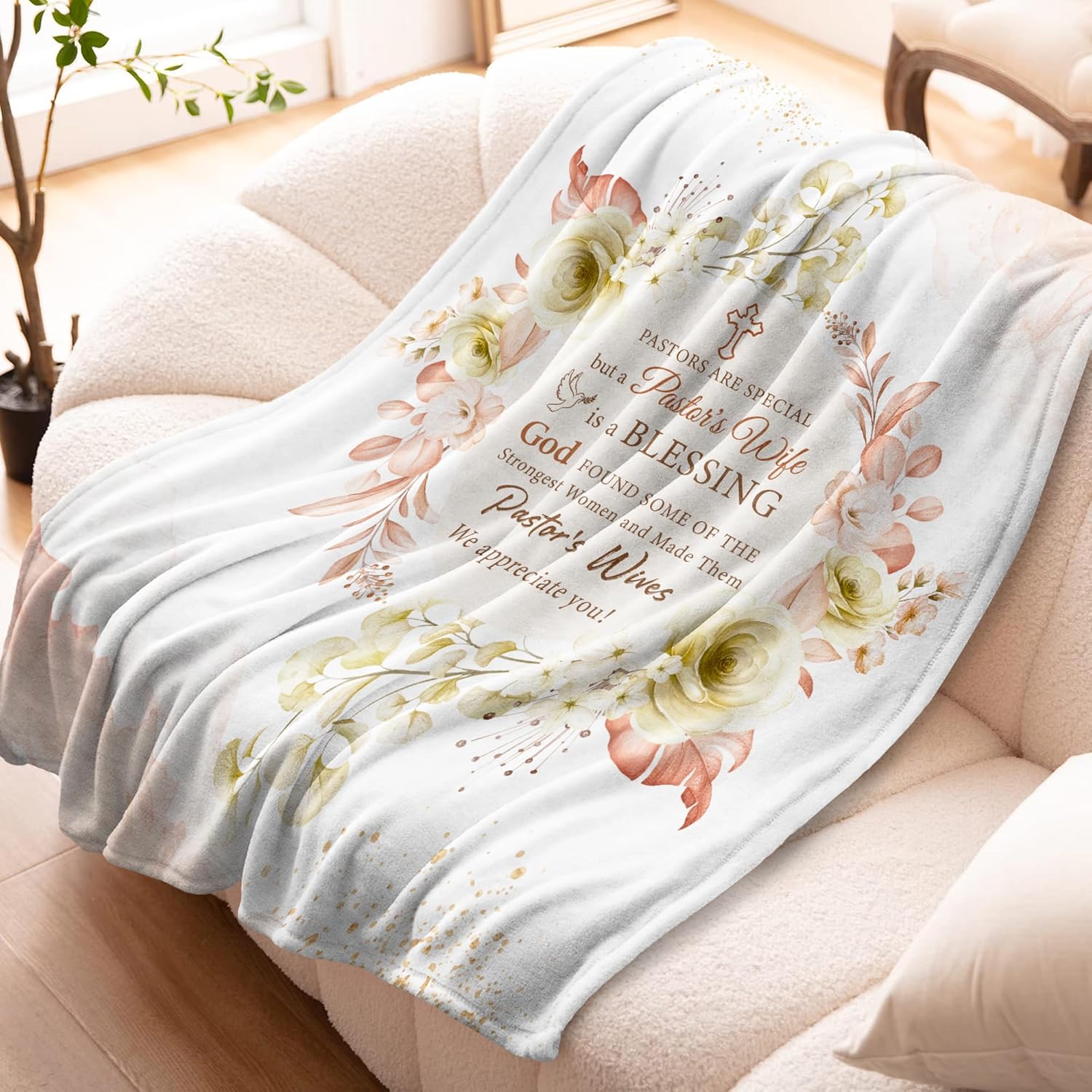 Pastor Wife Appreciation Gifts for Women Blanket 60" x 50" - Gifts for Pastors Wife - First Lady Appreciation Gifts