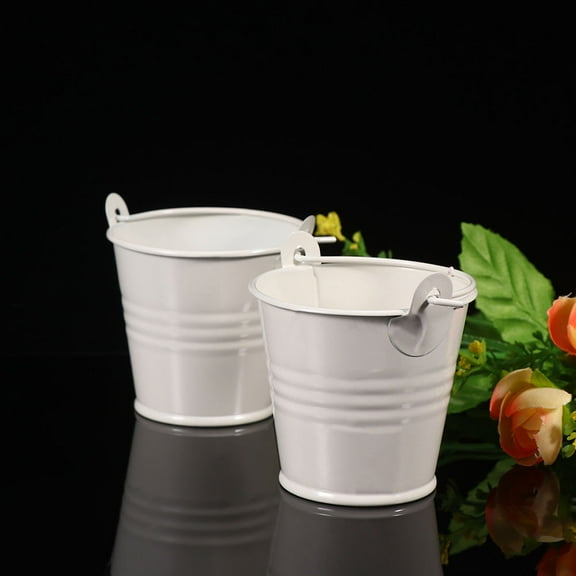 CIMAXIC flower pot metal bucket Round Tinplate Bucket for Gardening 10PCS