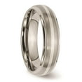 thumbnail image 4 of Titanium Ridged Edge 925 Sterling Silver Inlay 6mm Brushed/Polished Band Size: 13; for Adults and Teens; for Women and Men, 4 of 6
