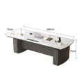 thumbnail image 1 of Light Luxury Glossy Rock Panel Office Desk And Chairs Baked Lacquer Boss Desk Simple Modern Writing Desk President Desk My Lux Decor Round, 1 of 8
