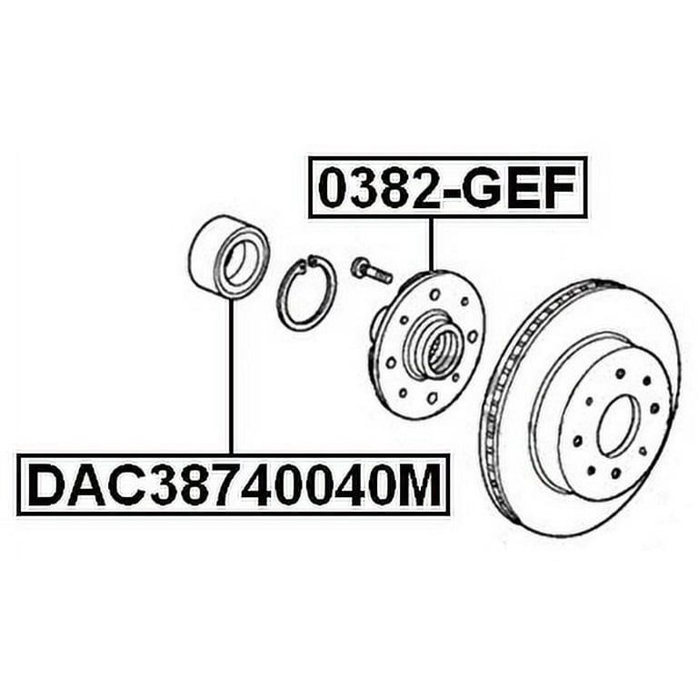 Febest FRONT WHEEL BEARING 38X74X40 # DAC38740040M OEM 44300-TF0 
