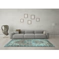 thumbnail image 3 of Ahgly Company Indoor Square Persian Light Blue Traditional Area Rugs, 4' Square, 3 of 4