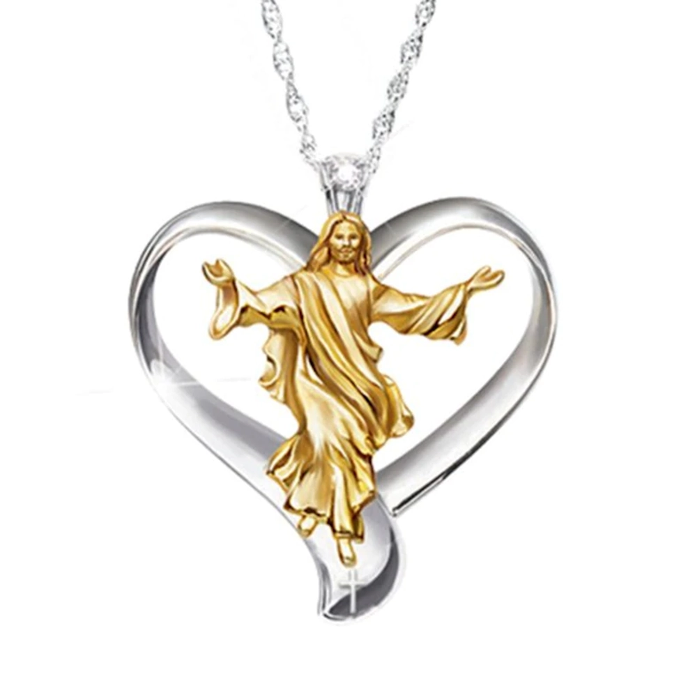 アクセサリー Chocolate Jesus CJ Logo pendant Jesus Christ On a Heart Christian Necklace Pendant Jewelry