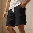 thumbnail image 2 of Workout Shorts Men Baeitkot Men's Solid Color Drawstring Multi-Pocket Cargo Shorts Casual Bottoms, 2 of 7