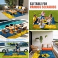 thumbnail image 4 of Blue Yellow Spring Floral Outdoor Rug for Patio/Deck/Porch, Non-Slip Large Area Rug 5 x 8 Ft, Watercolor Summer Botanical Indoor Outdoor Rugs Washable Area Rugs, Reversible Camping Rug Carpet Runner, 4 of 8