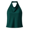 thumbnail image 4 of Women Y2k Satin Halter Tank Tops Cute High Mock Neck Backless Silk Cami Open Back Camisole Going Out Tops, 4 of 6