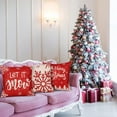 thumbnail image 6 of Christmas Pillow Covers 20x20 Set of 4 Red Throw Pillowcase Christmas Decorations Snowflake Farmhouse Linen Cushion Pillow Case for Home Decor Holiday Decorative, 6 of 6