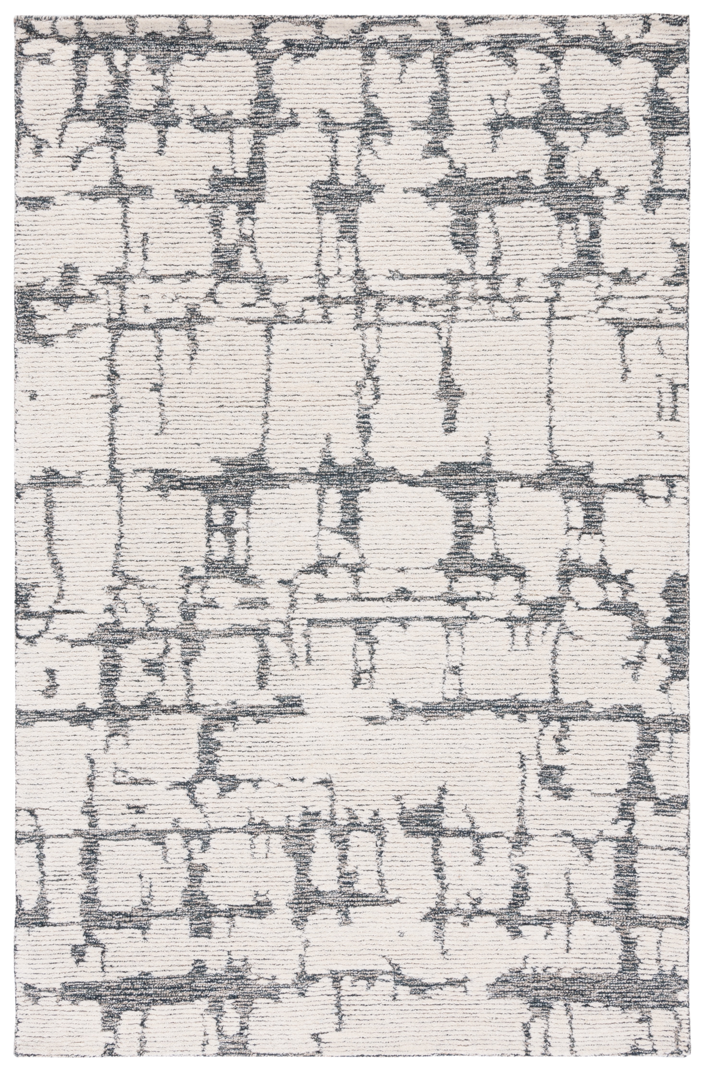 Safavieh Martha Stewart Fleur Distressed Area Rug, Charcoal/Ivory, 8' x 10'