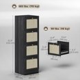 thumbnail image 3 of HOMCOM 4 Drawer File Cabinet Lockable Filing Cabinet for A4 Letter Black, 3 of 10