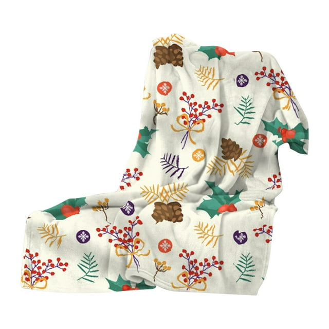 LSLJS Christmas Throw Blanket Holiday Throw Blanket, Christmas Flannel Printed Blanket New Office Nap Blanket Fleece Blanket Leg Blanket Warm Sofa Blanket