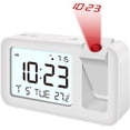 thumbnail image 5 of Reloj despertador de proyección con proyector giratorio de 120 °, brillo ajustable de 4 niveles, reloj despertador de techo, volúmenes ajustables para dormitorio, 5 of 5