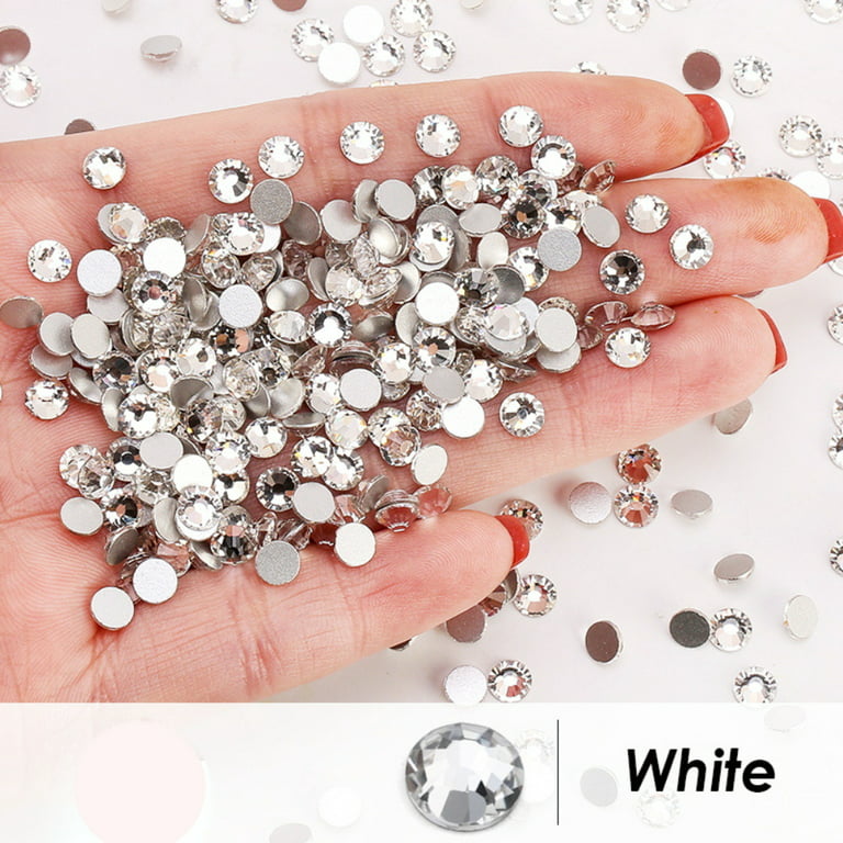 Feildoo 1440 Pieces Flat Crystal Rhinestone Glue Fixed Round Stones Glass  Nails Diamonds For Crafts Nails Clothes Shoes Bags Diy Art,Rose 