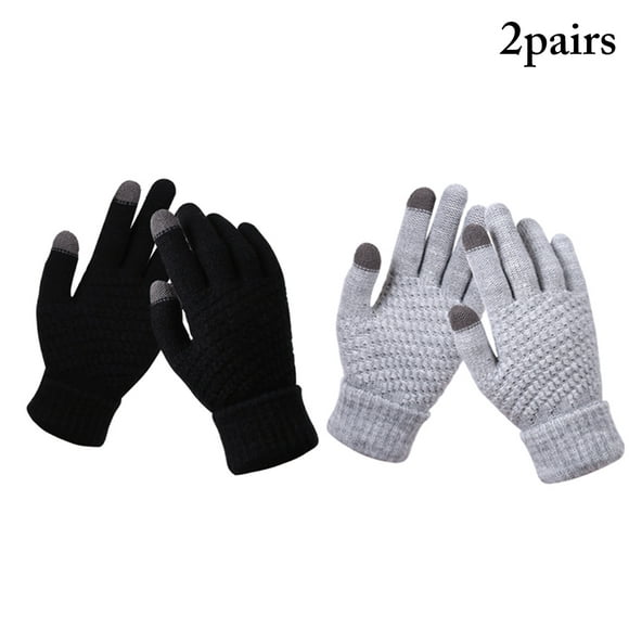 Coofit Winter Gloves Warm Full Finger Knit Gloves Touch Screen Gloves for Men Women