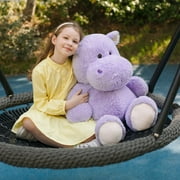 MaoGoLan Giant Hippopotamus Stuffed Animals 36 Purple Oversized Stuffed Hippo Toy Hippo Plush Toy