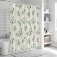 thumbnail image 5 of Daisy Shower Curtain Set - Long 72" x 84" Washable Bathtub Curtain with 12 Hooks, Spring Floral Eucalyptus Leaves Botanical Beige Waterproof Fabric Stall Shower Curtains for Bathroom/Bathtub Décor, 5 of 6