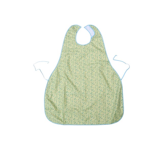 Seitruly babero de alimentación para ancianos protector de ropa impermeable resistente a las manchas a prueba de aceite delantal para personas masajeadores Verde/sin bolsillo