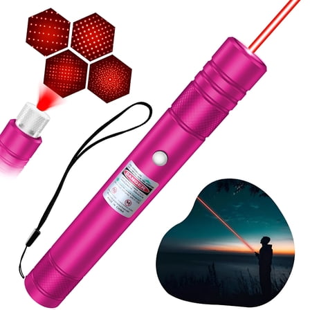 GJX Laser Pointer,Long Range Red Laser Pointer,2000 Metres Laser Pointer High Power Pen,Red Laser Pointer Rechargeable for Hiking,Cat Laser Toy USB Charge