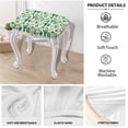 thumbnail image 4 of Xoenoiee Green Cactus Print Rectangle Stool Covers, Elastic Vanity Stool Slipcover, Stretch Padded Stools Slipcovers, Washable Covers for Saddle Bar Stool, 2 Pack, 4 of 6