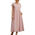 thumbnail image 1 of Vestido midi Zhyaj, túnica holgada, algodón, verano 2024, 1 of 7
